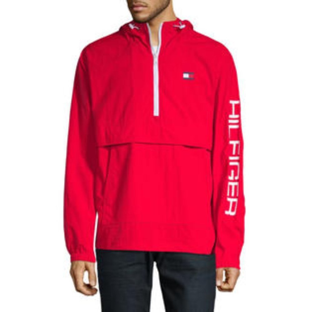 NWOT-Tommy Hilfiger Men’s Red Pullover Jacket -S